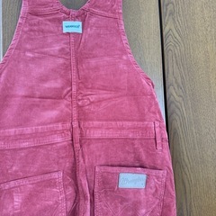 コーデュロイ　オーバーオール　M レッド　の画像