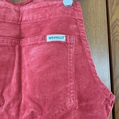 コーデュロイ　オーバーオール　M レッド　の画像