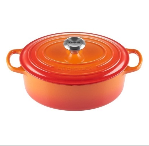 【新品未開封】ル・クルーゼ公式　ココット・オーバル27cmオレンジ