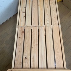 カインズ　ベンチソファ　椅子　テーブルの画像