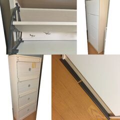 靴箱 (幅64cm×奥行き25cm×高さ144cm) シューズラック 下駄箱の画像