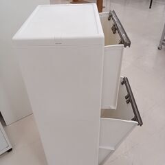 ★ジモティ割あり★  ゴミ箱 ホワイト W35×D28×H85 クリーニング済み TC4900の画像