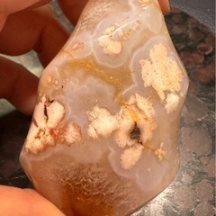 天然石/桜瑪瑙水晶共生/トーチ型(ソフトクリーム型)置物