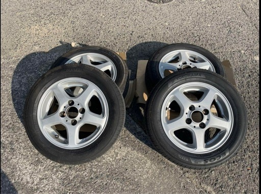 13インチ 4.5j +43 pcd100 溝あり21年ヨコハマタイヤ付き