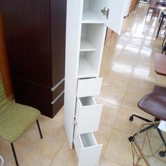 ★ジモティ割あり★  隙間収納 ホワイト H20×D39×W180 クリーニング済み OJ5787の画像