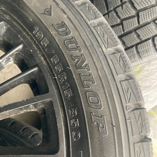 超バリ溝　社外ホイール　195/55R15  冬タイヤ付き　5.5J +43