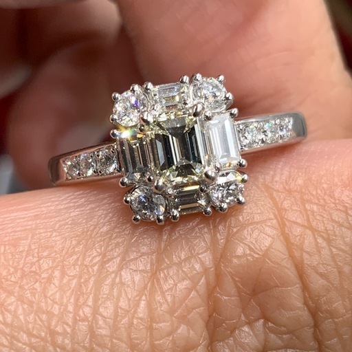 Pt900 ダイヤモンド　リング　5.7g 約12号　バゲットダイヤ