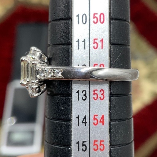 Pt900 ダイヤモンド　リング　5.7g 約12号　バゲットダイヤ