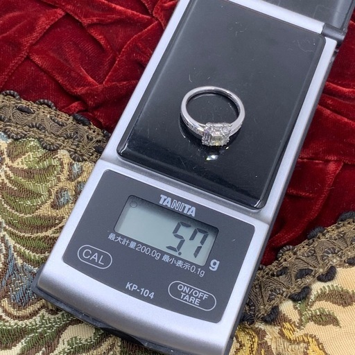 Pt900 ダイヤモンド　リング　5.7g 約12号　バゲットダイヤ