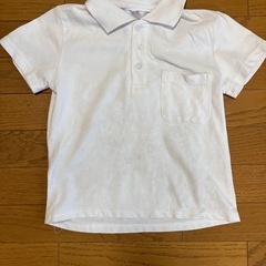 男の子　130㎝　スクール　長袖・半袖ポロシャツ　白色　２枚セットの画像