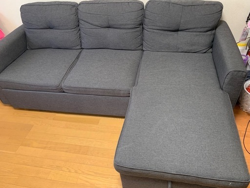 便利な収納付き ソファベッド 3人掛け カウチソファ