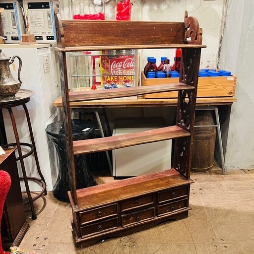 【武蔵小山店】 ヨーロッパ　ビンテージ　無垢材　マホガニー　木製　ウォールシェルフ　シェルフ　棚　ラック　ヴィンテージ　vintage EUROPE shelf rack  mahogany wooden