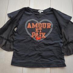 a.v.v リボンTシャツ 110 ベスト フリル ブラックの画像