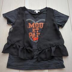 a.v.v リボンTシャツ 110 ベスト フリル ブラック