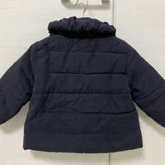 【美品】プティマイン ネイビー リボン 中綿ダウン 80cmの画像