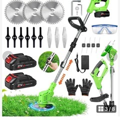 新品未使用　草刈機、芝刈機、充電式.軽量1.2キロ、バッテリー2個付き