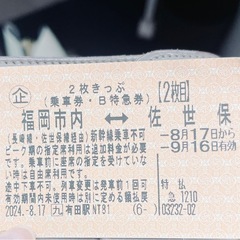 特急券チケット　福岡佐世保
