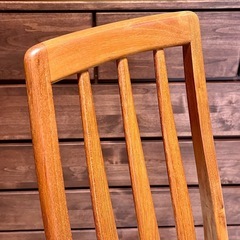 【倉庫保管中】 【在庫3点】チーク材 ダイニングチェア　無垢　無垢材　北欧 ハイバックチェア ヴィンテージ ダイニング チェア 椅子 イス 検)　Niels Koefoed  "EVA" エヴァチェア　デンマーク  チーク　木製　レザー　合皮　の画像