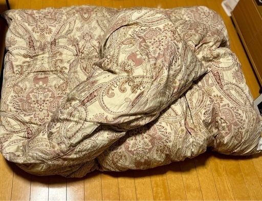 京都西川ローズ羽毛布団 グースダウン93％ フェザー7％　中古品
