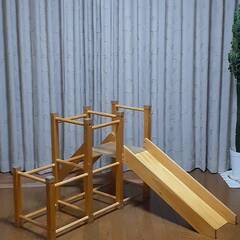 【お取引中】木製のジャングルジムとすべり台