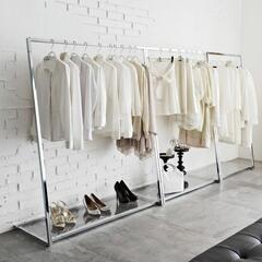 お値段相談可能/レットル ハンガーラック シルバー 幅120cmの画像