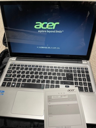 決まりました　中古パソコン　acer aspire5
