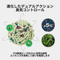 VETRESKA ベトレスカ おから猫砂 豆腐猫砂 脱臭 抗菌 真空パック 2.5kg 飛び散らない 天然素材 臭みから解放 トイレに流せる 猫トイレ用品 自然エコフレンドリー 超吸収性 緑茶の香りの画像