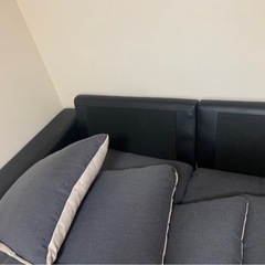 【価格相談可能】布張りカウチソファ　3人掛け　ニトリの画像