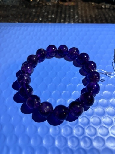 アメジスト　ブレスレット①　13〜13.5ミリ玉 天然石 パワーストーン