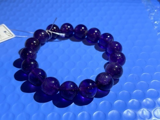 アメジストブレスレット②13〜13.5ミリ玉 天然石 パワーストーン