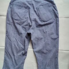 カプリパンツ 紺×白ギンガムチェック 7号くらい