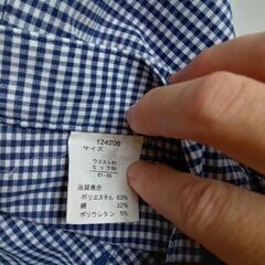 カプリパンツ 紺×白ギンガムチェック 7号くらいの画像