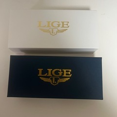LIGE ブラック ステンレススチール ストラップ ダイヤル クォーツ ウォッチの画像