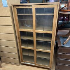 【リサイクル市場エコ伊川谷】cadeal slide glass cabinet 食器棚 本棚 オーク材 W90cmD41cmH170cm【クーポン付き】【取りに来られる方限定】【軽バン1時間貸出無料】 --------------------------------------------------------