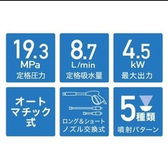 新品未使用ハイガー社　エンジン式高圧洗浄機　車輪付き　　20m延長ホースセットの画像