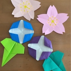ハンドメイド おりがみ 桜 2種類 ＆ アジサイ 2種類 セット