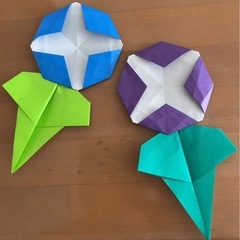 ハンドメイド おりがみ 桜 2種類 ＆ アジサイ 2種類 セットの画像