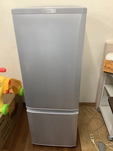 三菱電機 2ドア 冷蔵庫 168L 右開き MR-P17D-S  リサイクルショップ宮崎屋　佐土原店　24.11.26F