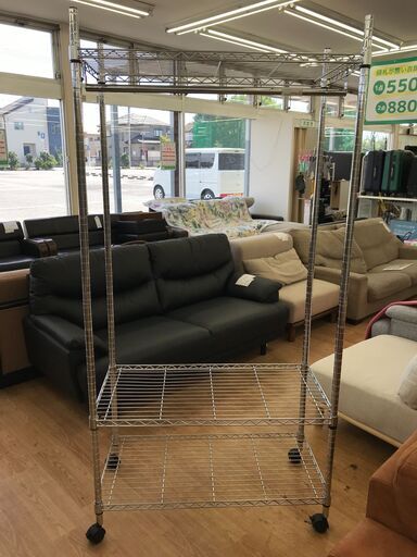 ★ジモティ割あり★  シルバーラック シルバー H183×W91×D46  KJ6063