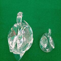 ★お値下げ【スワロフスキー】スワン置物 2点セット クリスタル 店頭販売のみの画像