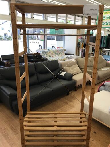 ★ジモティ割あり★  木製ラック ブラウン H174×W90×D43 クリーニング済み KJ6164
