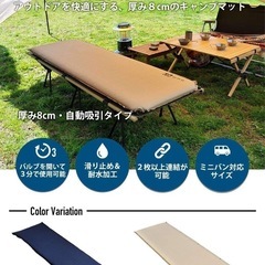 【３個セット】インフレータブル式マット 8cm WAQ の画像