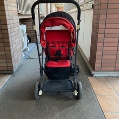二人乗りベビーカー　ジュービー　カーブス　JOOVY　レッドの画像