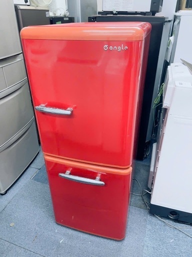 北九州市内配送無料　保証付き 2019年製\ne angle 149L 2ドア レトロインバータ―冷蔵庫 レッド ANG-RE151-A1 R