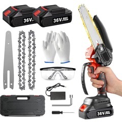 チェーンソー 充電式 ブラシレスモーター 36V 小型チェーンソ...