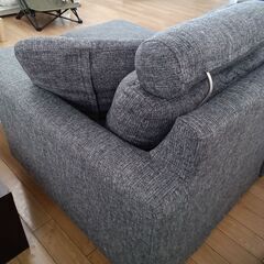 ★ジモティ割あり★ ニトリ バロッカ　ソファ グレー H86×D86～145×W205 クリーニング済み TK3065の画像