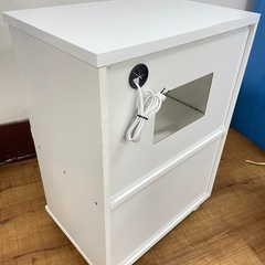 キャスター付きレンジ台/ホワイト(白色)レンジボード/キッチン収納/キッチンワゴン/動作確認済み/学生/単身用/新生活/大家族/一人暮らし/福岡市/糸島市/お買い替え対応/古い家電引取り処分可能/直接引取り/自社便配送可能 【JUN-PayPay】【クレジットカード･PayPay支払い可能】の画像