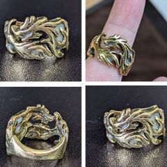 ドラゴン発光リング（新品）ブロンズ✕ブルーの画像