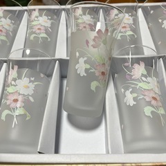 フロストガラス 花柄 コップ 10個セット Lyrical 日本製の画像