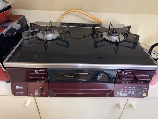 リンナイ「LAKUCIE」  パールクリスタルトップ 右強火力 都市ガスRTE65VARB-GR/13A